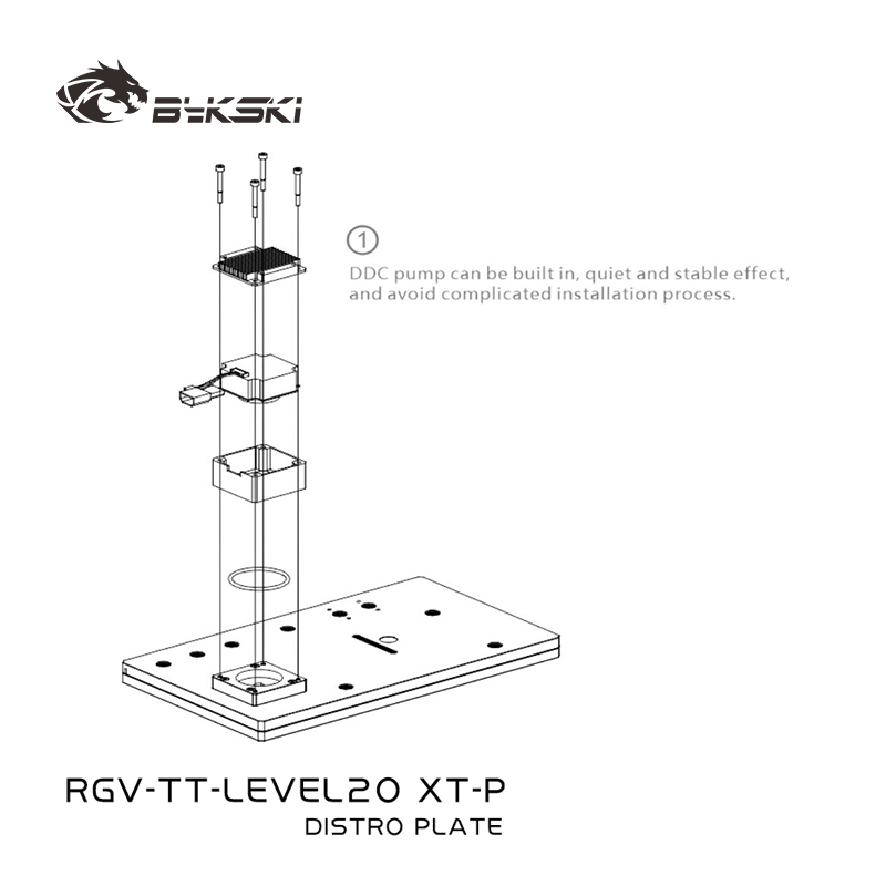 Distro Plate Ddc Pump Combo - Bykski RGV-TT-LEVEL20XT-P アクリルディストロプレート/サーマルテイクレベル20 XTケース用ボードリザーバー/コンボDDCポンプ/組み立てが簡単