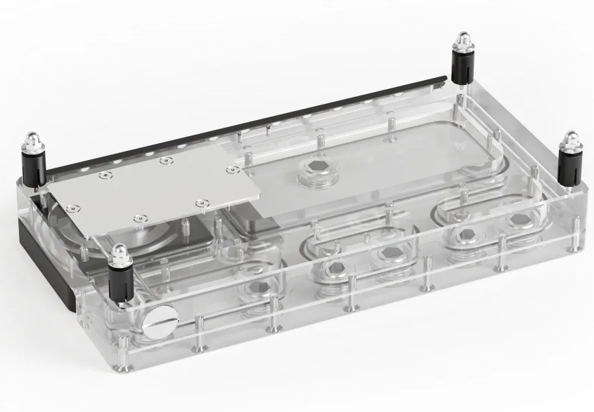 Integrated Pump Reservoir Distro Plate - Alphacool Core Distro Plate 240 左側