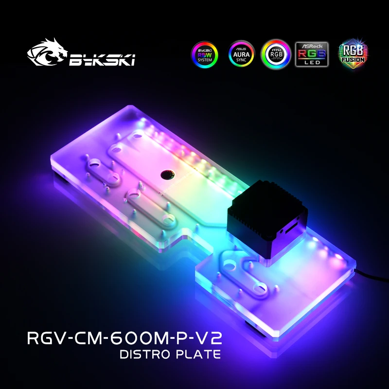 Distro Plate Ddc Pump Combo - Bykski アクリルディストロプレート/クーラーマスター SL600M コンピューターケース用ボードリザーバー/コンボ DDC ウォーターポンプ/RGV-CM-600M-P-V2