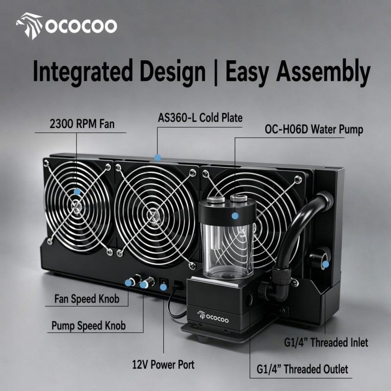OCOCOO 360mm 外部ラジエーター水冷キット 産業用 - External Radiator Water Cooling Kit のレビューと価格